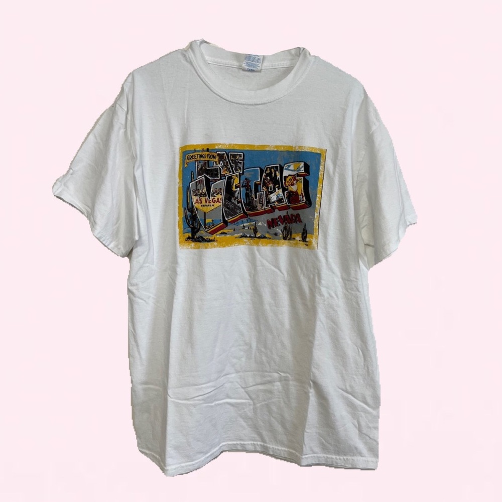 Vintage Las Vegas post card artsy shirt